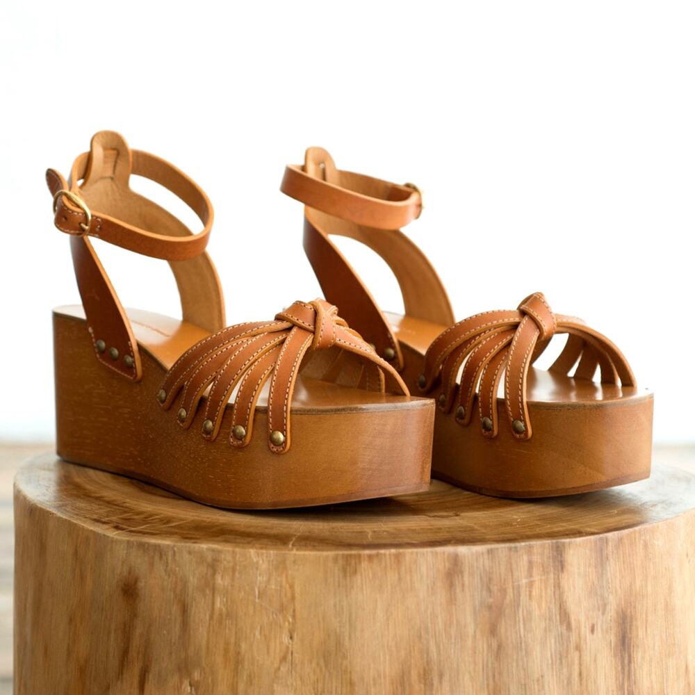 Isabel Marant Etoile Zia Leather Wedge Sandals Size 36/6